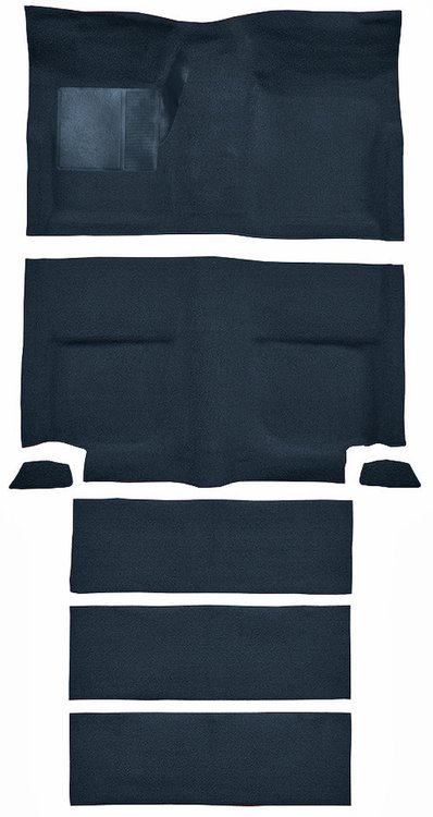 Molded Loop Carpet for 1965-1968 Ford Mustang Fastback [OE-Style Jute Backing, With Folddowns, Dark Blue]