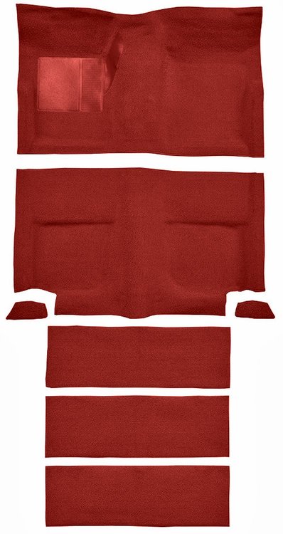 Molded Loop Carpet for 1965-1968 Ford Mustang Fastback [Mass Backing, With Folddowns, Red]