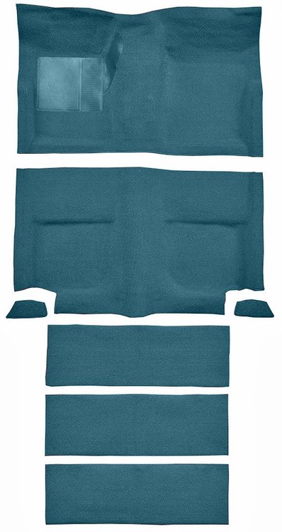 Molded Loop Carpet for 1965-1968 Ford Mustang Fastback [Mass Backing, With Folddowns, Ford Blue]