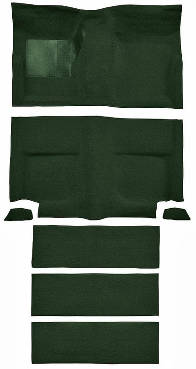 Molded Loop Carpet for 1965-1968 Ford Mustang Fastback [Mass Backing, With Folddowns, Dark Green]