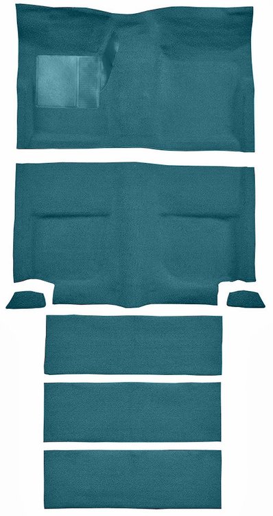 Molded Loop Carpet for 1965-1968 Ford Mustang Fastback [Mass Backing, With Folddowns, Medium Blue]