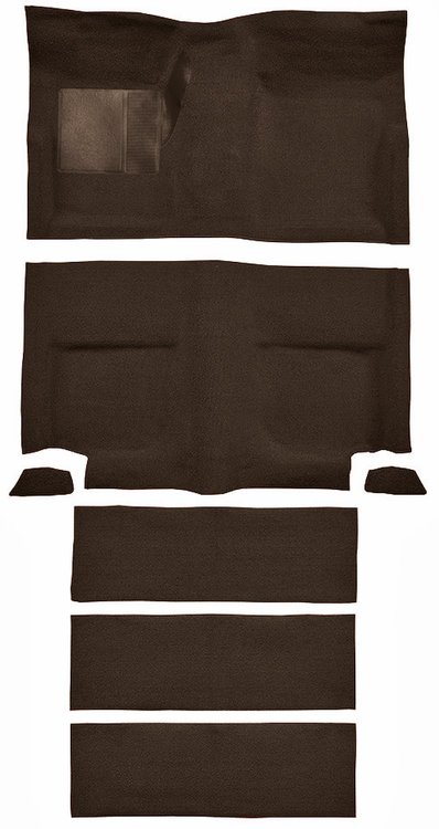 Molded Loop Carpet for 1965-1968 Ford Mustang Fastback [Mass Backing, With Folddowns, Dark Brown]