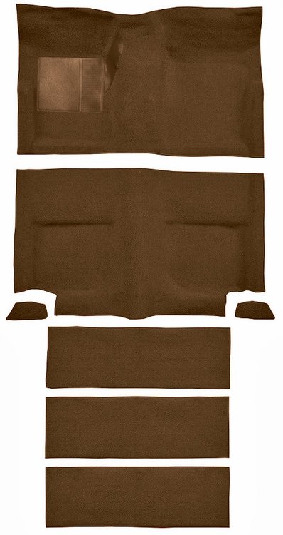 Molded Loop Carpet for 1965-1968 Ford Mustang Fastback [Mass Backing, With Folddowns, Dark Saddle]