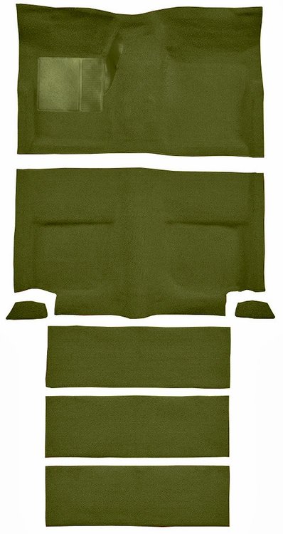 Molded Loop Carpet for 1965-1968 Ford Mustang Fastback [Mass Backing, With Folddowns, Moss Green]