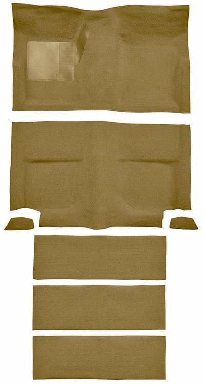 Molded Loop Carpet for 1965-1968 Ford Mustang Fastback [Mass Backing, With Folddowns, Parchment]
