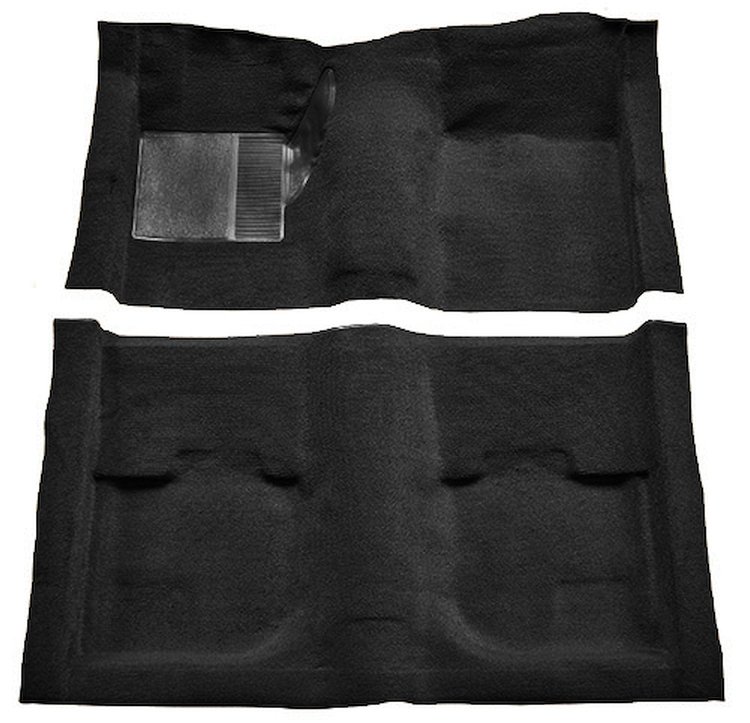Molded Nylon-Loop Passenger Area Carpet for 1969-1970 Ford Mustang Coupe and Fastback [OE-Style Jute Backing, Black]