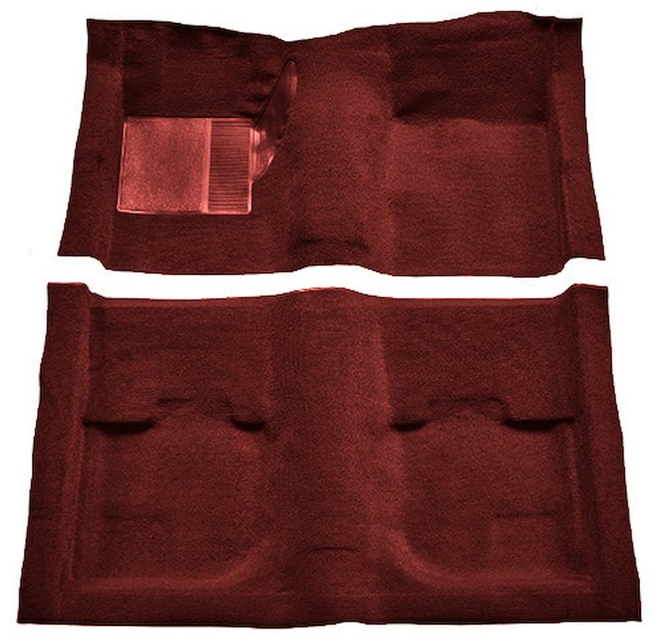 Molded Nylon-Loop Passenger Area Carpet for 1969-1970 Ford Mustang Coupe and Fastback [OE-Style Jute Backing, Maroon]