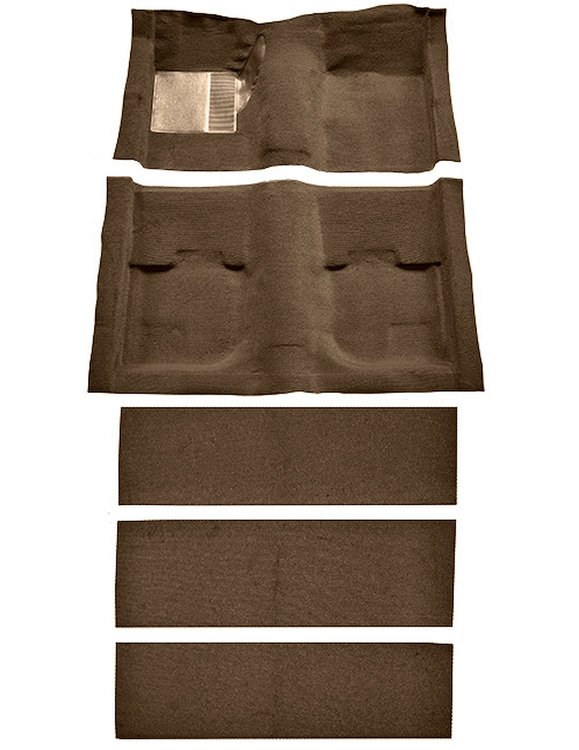 Molded Nylon-Loop Passenger and Fold Down Seat Area Carpet for 1969-1970 Ford Mustang Fastback [Mass Backing, Ginger]