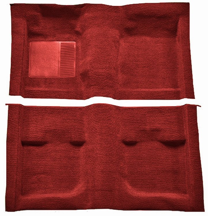 Molded Nylon-Loop Passenger Area Carpet for 1971-1973 Ford Mustang Coupe and Fastback [Mass Backing, Medium Red]