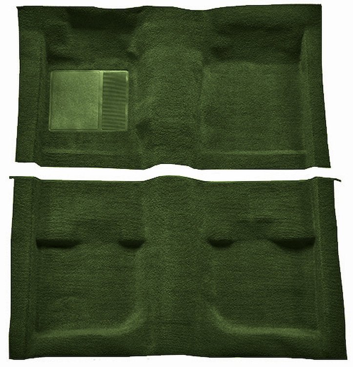 Molded Nylon-Loop Passenger Area Carpet for 1971-1973 Ford Mustang Coupe and Fastback [Mass Backing, Green]