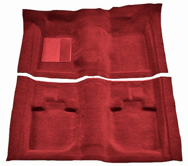 Molded Nylon-Loop Passenger Area Carpet for 1971-1973 Ford Mustang Convertible [Mass Backing, Medium Red]