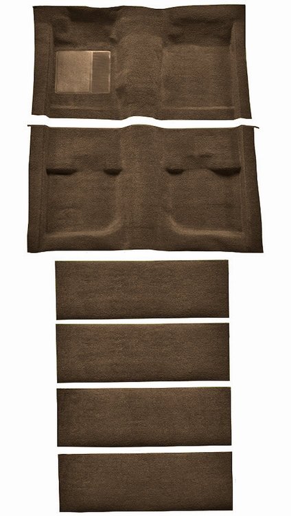 Molded Nylon-Loop Passenger and Fold Down Seat Area Carpet for 1971-1973 Ford Mustang [Mass Backing, Ginger]