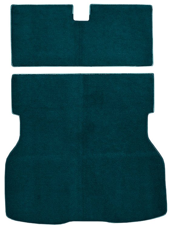Molded Cut Pile Cargo Area Carpet for 1979-1982 Ford Mustang, Mercury Capri [OE-Style Jute Backing, Ocean Blue/Bright Blue]