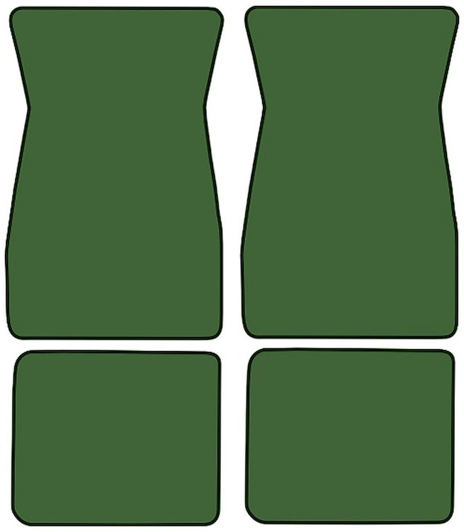 Molded Loop Floor Mats for 1970-1973 Chevrolet Camaro, Ponitac Firebird/Trans Am [4-Piece, Green]