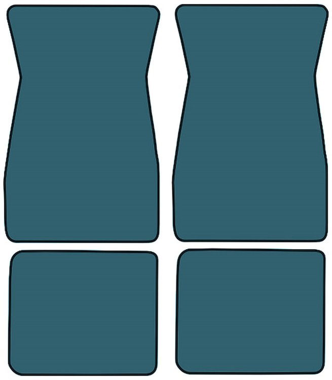 Molded Cut Pile Floor Mats for 1974-1981 Chevrolet Camaro, Ponitac Firebird/Trans Am [4-Piece, Blue]
