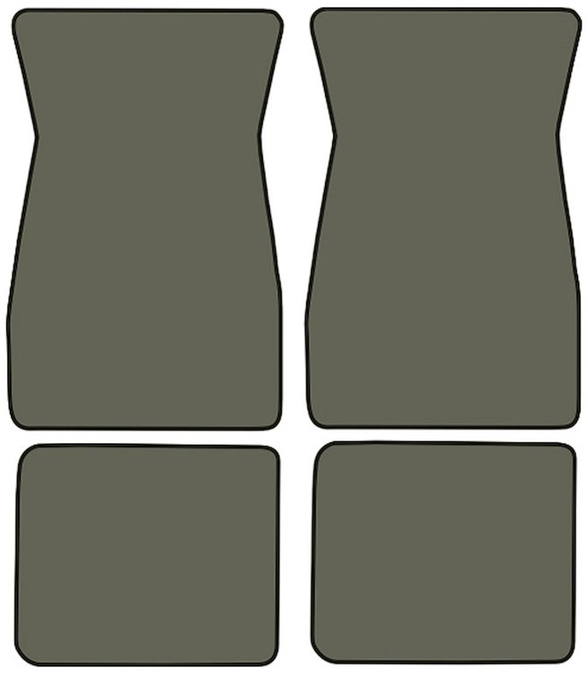Molded Cut Pile Floor Mats for 1974-1981 Chevrolet Camaro, Ponitac Firebird/Trans Am [4-Piece, Medium Gray]