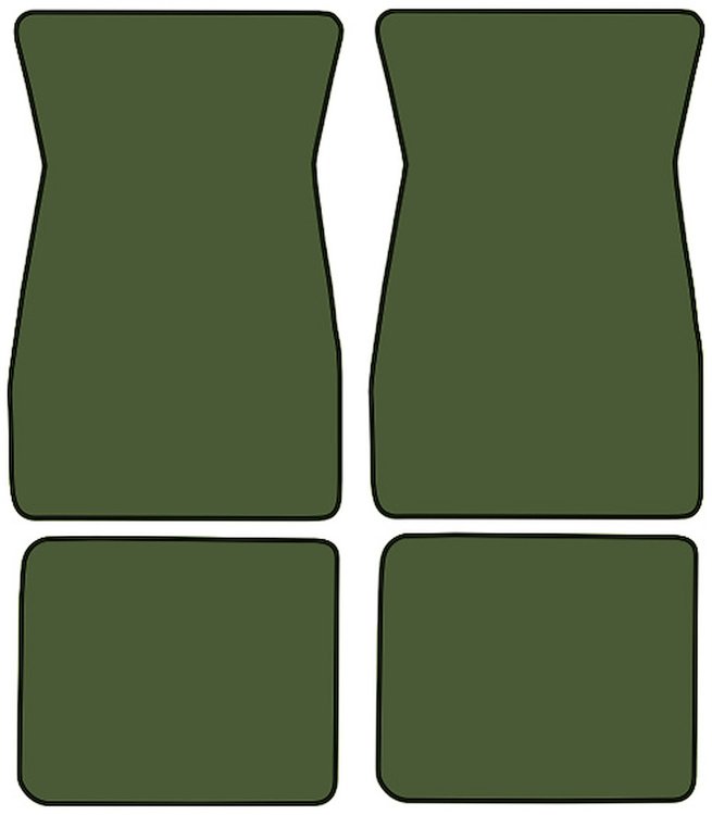 Molded Cut Pile Floor Mats for 1974-1981 Chevrolet Camaro, Ponitac Firebird/Trans Am [4-Piece, Willow Green]