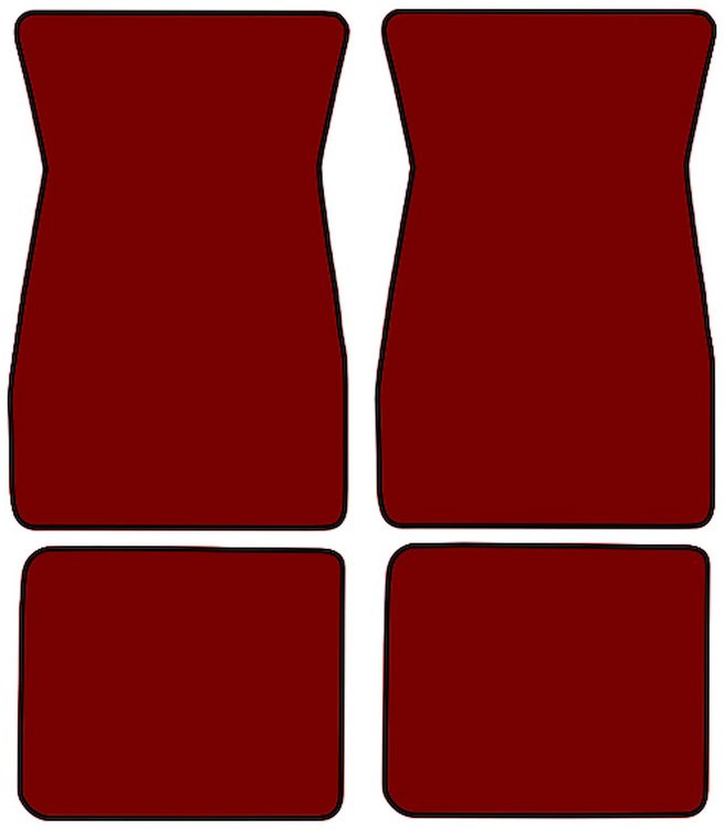 Molded Cut Pile Floor Mats for 1974-1981 Chevrolet Camaro, Ponitac Firebird/Trans Am [4-Piece, Oxblood]