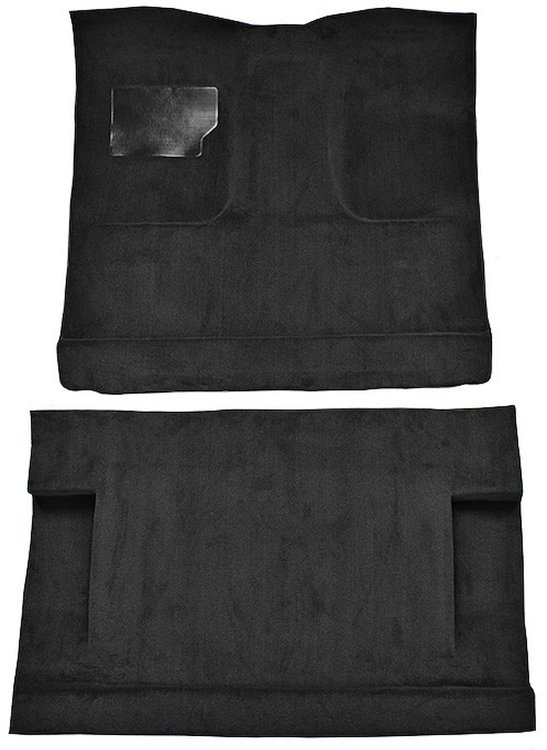 Molded Cut Pile Interior Carpet for 1975-1979 Ford F-250, F-350 [2WD, Crew Cab, Mass Backing, Black]