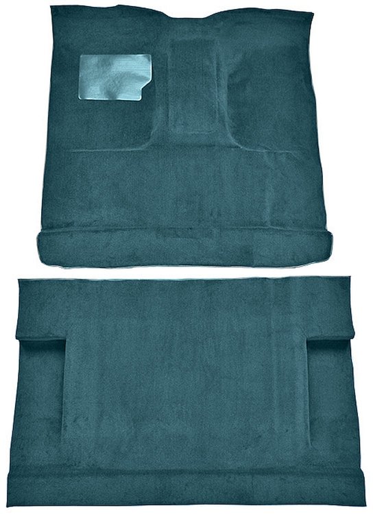 Molded Cut Pile Interior Carpet for 1975-1979 Ford F-250, F-350 [4WD, Crew Cab, OE-Style Jute Backing, Blue]