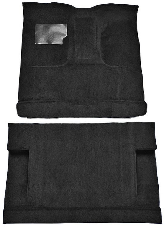Molded Cut Pile Interior Carpet for 1975-1979 Ford F-250, F-350 [4WD, Crew Cab, Mass Backing, Black]