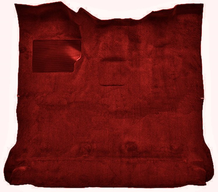 Molded Cut Pile Interior Carpet Fits Select 1980-1986 Ford Trucks [Reg. Cab, High Tunnel, OE-Style Jute Backing, Red]
