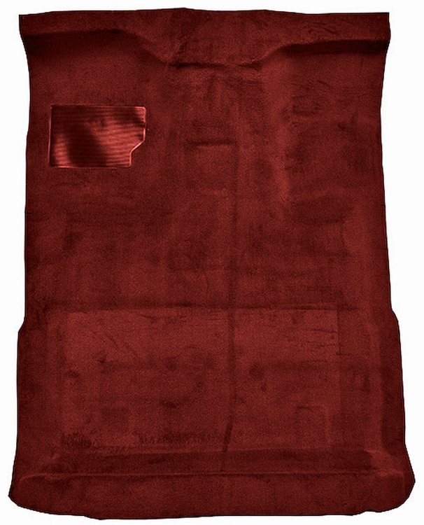 Molded Cut Pile Interior Carpet Fits Select 1980-1997 Ford Trucks [Extended Cab, High Tunnel, OE-Style Jute Backing, Red]