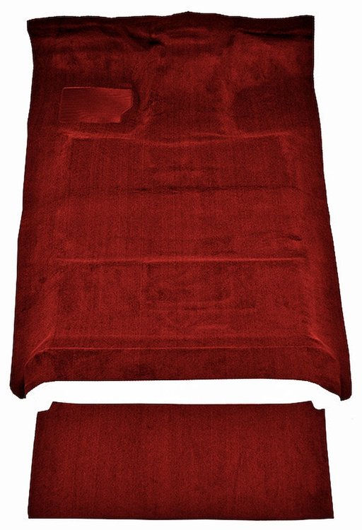 Molded Cut Pile Interior Carpet Fits Select 1987-1997 Ford Trucks [Crew Cab, Low Tunnel, Gasoline, OE Jute Backing, Red]