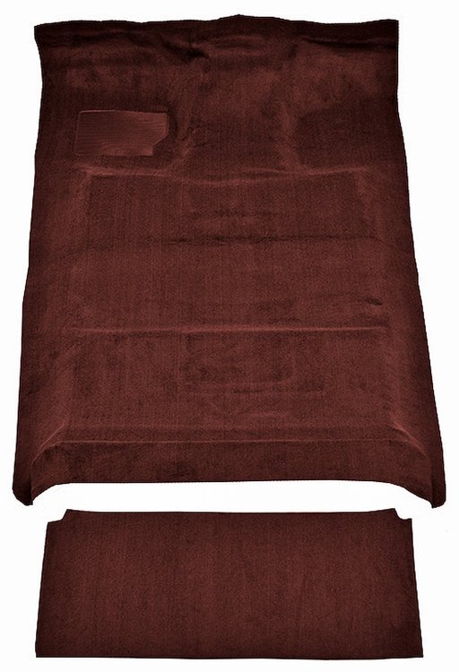 Molded Cut Pile Interior Carpet Fits Select 1987-1997 Ford Trucks [Crew Cab, Low Tunnel, Gasoline, OE Jute Backing, Oxblood]