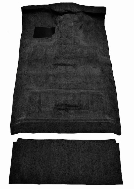 Molded Cut Pile Interior Carpet Fits Select 1987-1997 Ford Trucks [Crew Cab, Low Tunnel, Diesel, OE Jute Backing, Black]