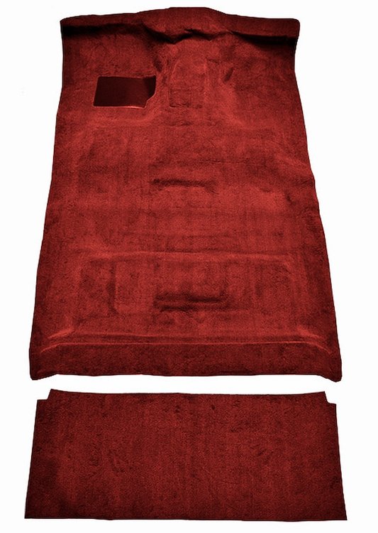 Molded Cut Pile Interior Carpet Fits Select 1987-1997 Ford Trucks [Crew Cab, Low Tunnel, Diesel, OE Jute Backing, Red]