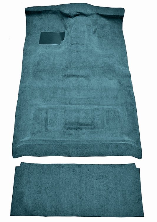 Molded Cut Pile Interior Carpet Fits Select 1987-1997 Ford Trucks [Crew Cab, Low Tunnel, Diesel, Mass Backing, Blue]
