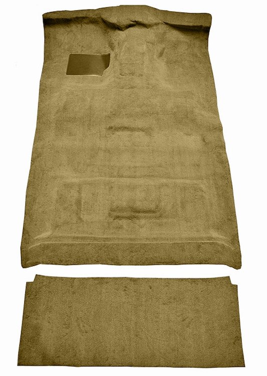 Molded Cut Pile Interior Carpet Fits Select 1987-1997 Ford Trucks [Crew Cab, High Tunnel, OE Jute Backing, Gold]