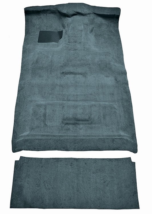 Molded Cut Pile Interior Carpet Fits Select 1987-1997 Ford Trucks [Crew Cab, High Tunnel, OE Jute Backing, Crystal Blue]
