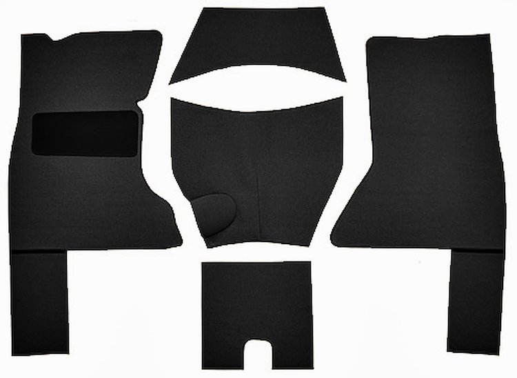 Cut and Sewn Foam Loop Interior Carpet for 1953-1955 Chevrolet Corvette [OE-Style Jute Backing, Black]