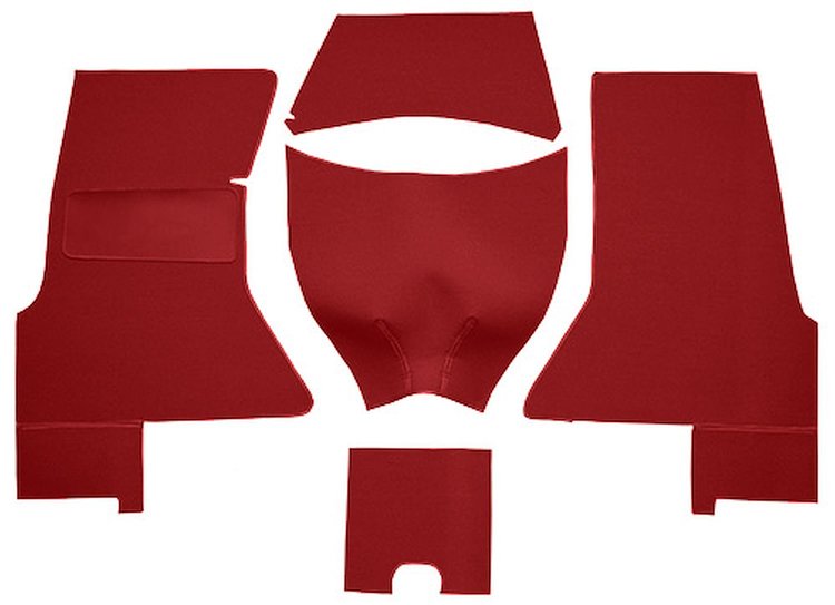 Cut and Sewn Daytona Interior Carpet for 1956-1957 Chevrolet Corvette [OE-Style Jute Backing, Red]