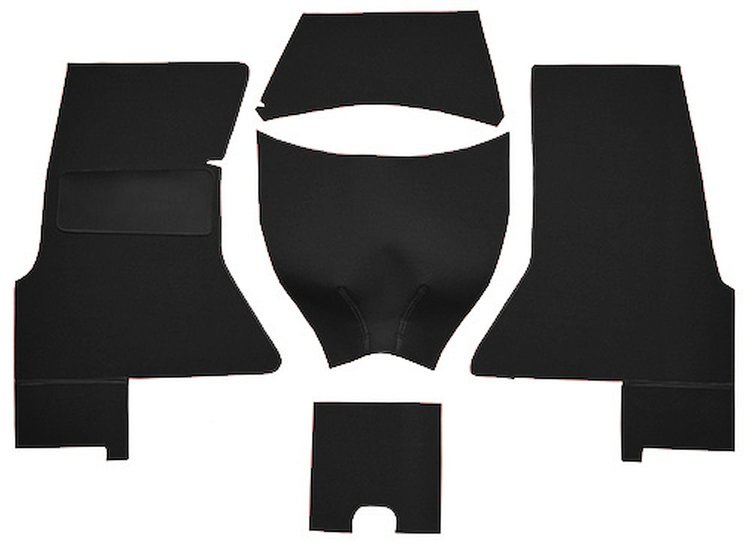 Cut and Sewn Daytona Interior Carpet for 1956-1957 Chevrolet Corvette [OE-Style Jute Backing, Black]