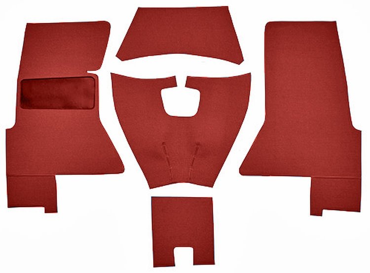 Cut and Sewn Daytona Interior Carpet for 1958 Chevrolet Corvette [OE-Style Jute Backing, Red]