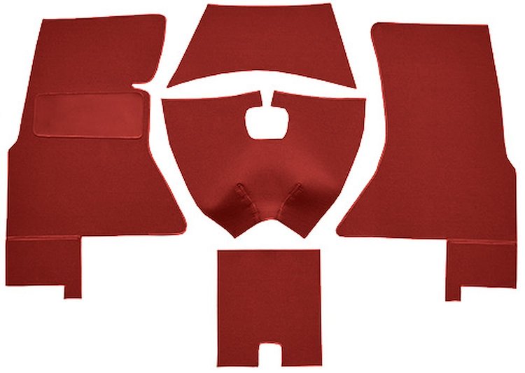 Cut and Sewn Daytona Interior Carpet for 1959-1960 Chevrolet Corvette [OE-Style Jute Backing, Red]