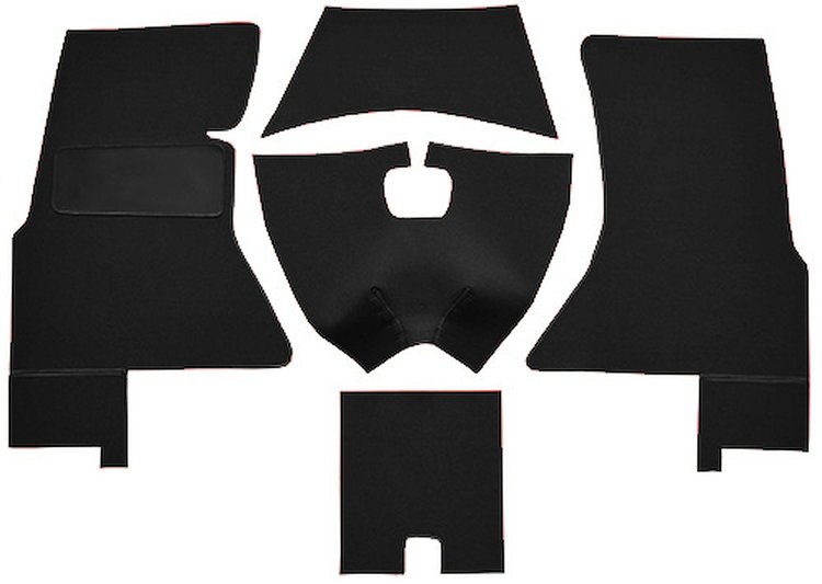 Cut and Sewn Tuxedo Interior Carpet for 1959-1960 Chevrolet Corvette [Mass Backing, Olive Black]