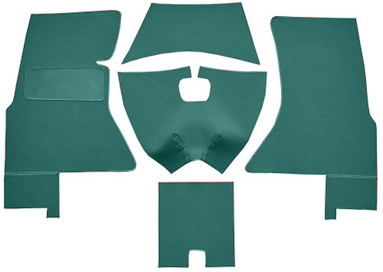 Cut and Sewn Tuxedo Interior Carpet for 1959-1960 Chevrolet Corvette [Mass Backing, Turquoise]