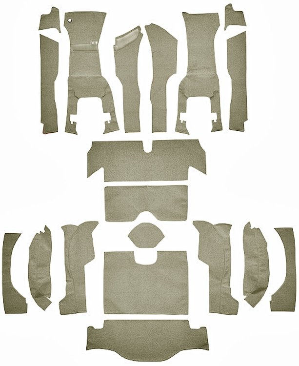 Cut and Sewn Loop Interior Carpet for 1963 Chevrolet Corvette Coupe [With Tool Box Cut, No Backing, Silver]
