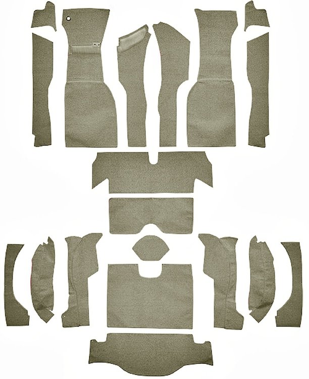 Cut and Sewn Loop Interior Carpet for 1963 Chevrolet Corvette Coupe [Without Tool Box Cut, No Backing, Silver]