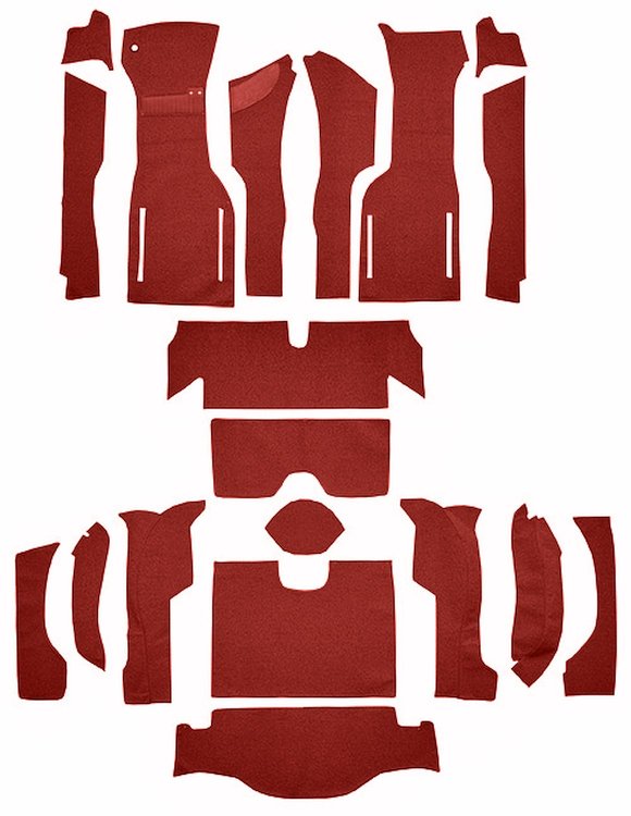 Cut and Sewn Loop Interior Carpet for 1964 Chevrolet Corvette Coupe [Foam Backing, Red]