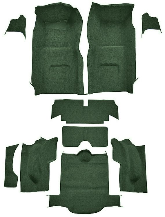 Molded Loop Interior Carpet for 1965 Chevrolet Corvette Coupe [OE-Style Backing, Dark Green]
