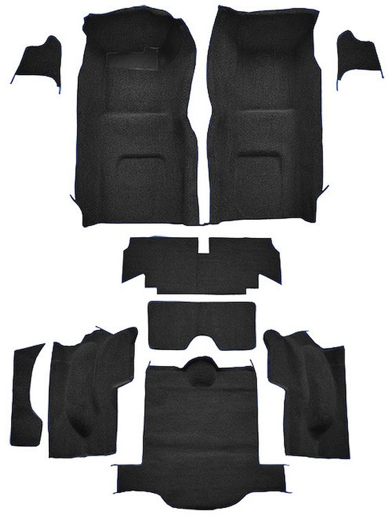 Molded Loop Interior Carpet for 1965 Chevrolet Corvette Coupe [Mass Backing, Black]