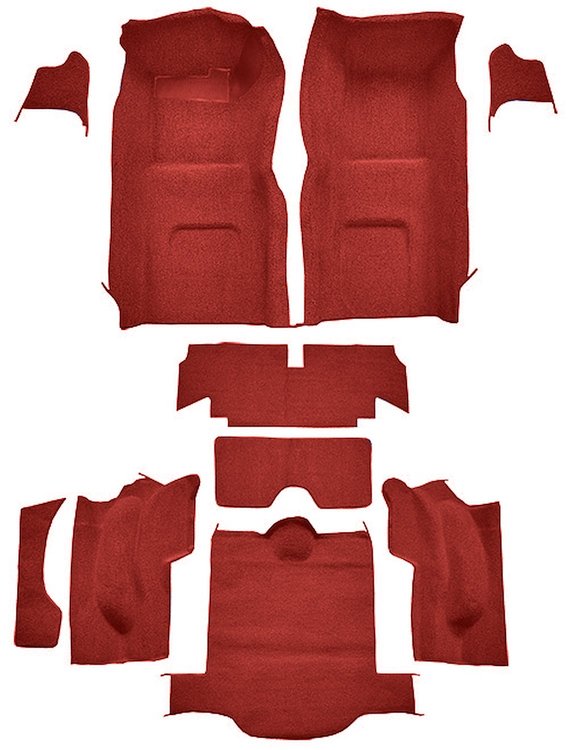 Molded Loop Interior Carpet for 1965 Chevrolet Corvette Coupe [Mass Backing, Red]