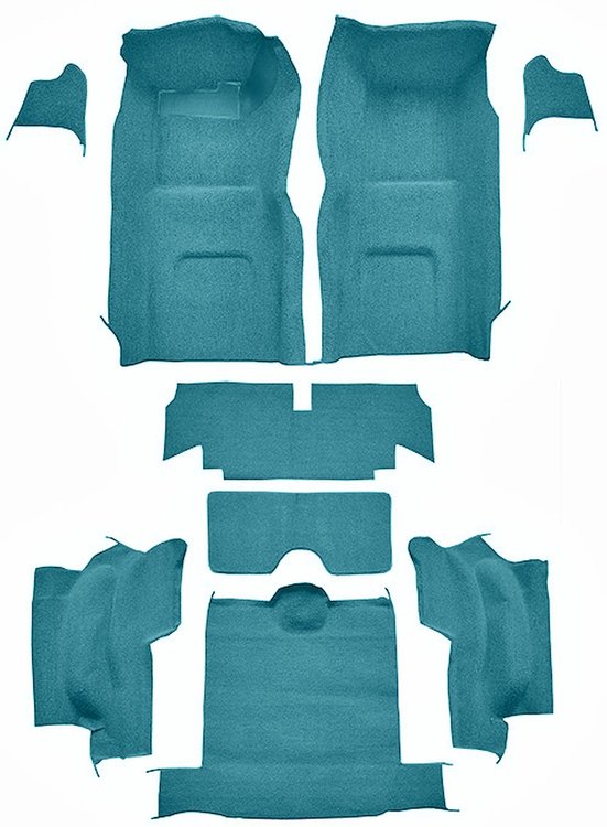 Molded Loop Interior Carpet for 1965-1966 Chevrolet Corvette Convertible [OE-Style Backing, Medium Blue]