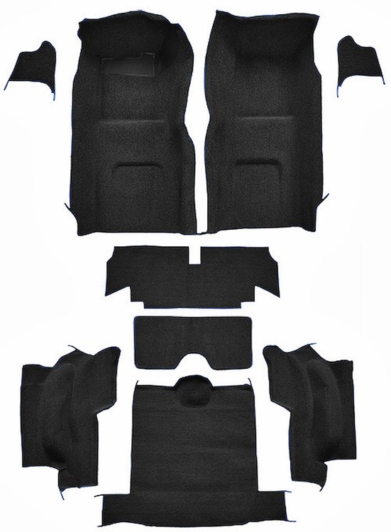 Molded Loop Interior Carpet for 1965-1966 Chevrolet Corvette Convertible [Mass Backing, Black]