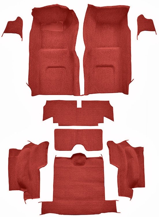 Molded Loop Interior Carpet for 1965-1966 Chevrolet Corvette Convertible [Mass Backing, Red]